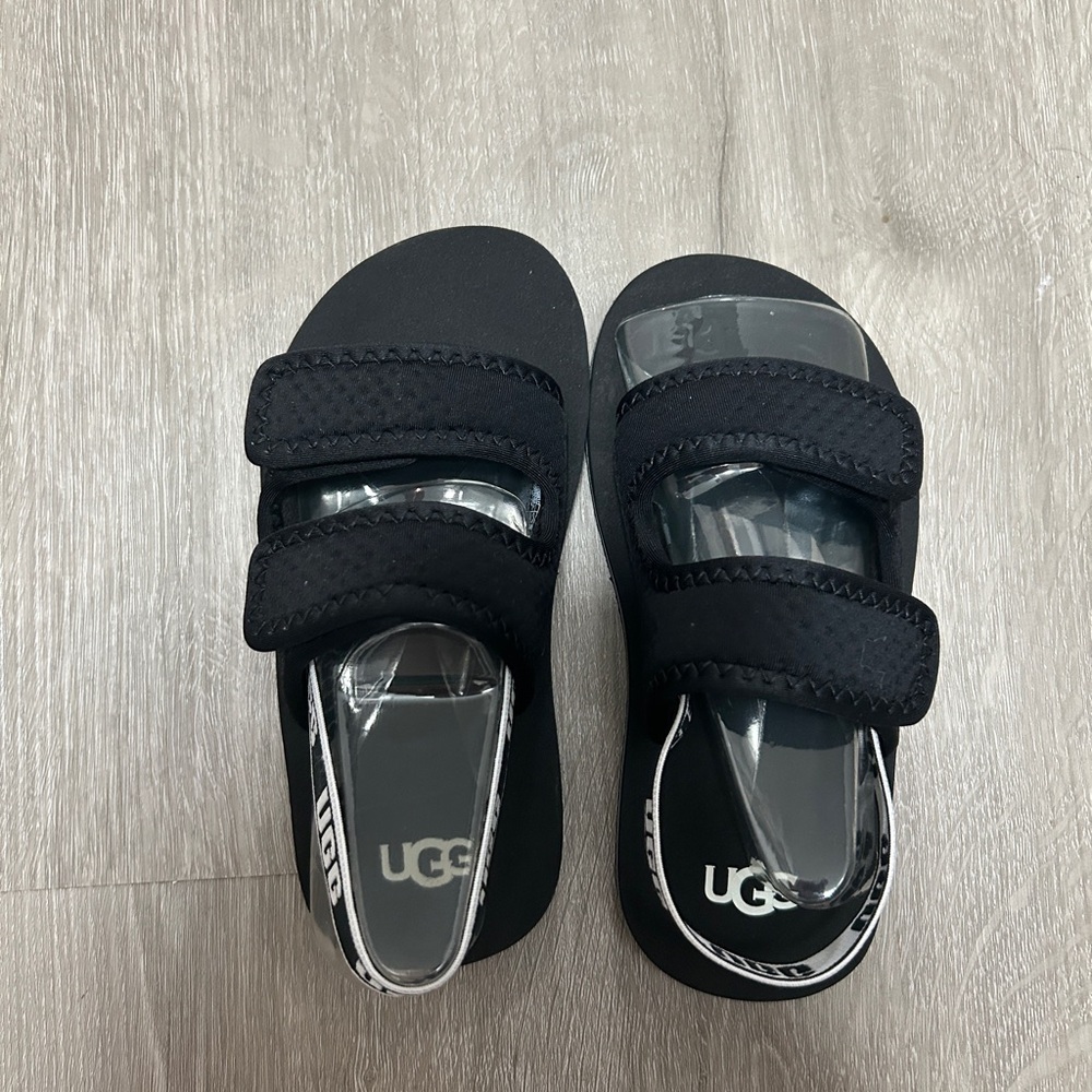 UGG Kids Black Velcro Sandals